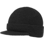 Cap Styler Mütze mit Schirm Beanie Strickmütze Beaniemütze (One Size - schwarz)