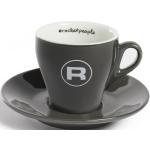 Dunkelgraue Espressobecher 150 ml mit Kaffee-Motiv aus Porzellan spülmaschinenfest 6-teilig 6 Personen 