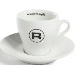 Weiße Espressobecher 150 ml mit Kaffee-Motiv aus Porzellan spülmaschinenfest 6-teilig 6 Personen 