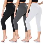 Dunkelgraue Capri-Leggings & 3/4-Leggings aus Polyester für Damen Größe XS Große Größen für den für den Sommer 