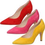 Pinke High Heels & Stiletto-Pumps in Komfortweite aus Veloursleder für Damen Größe 37 mit Absatzhöhe 5cm bis 7cm 