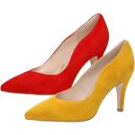 Rote Caprice High Heels & Stiletto-Pumps in Komfortweite aus Veloursleder für Damen Größe 40 mit Absatzhöhe 5cm bis 7cm 