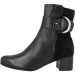 Reduzierte Schwarze Casual Caprice Runde Ankle Boots & Klassische Stiefeletten mit Reißverschluss aus Leder für Damen mit Absatzhöhe 5cm bis 7cm 