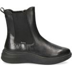 Reduzierte Schwarze Casual Caprice Keilabsatz Chelsea-Boots aus Leder für Damen Größe 36 
