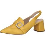Gelbe Elegante Caprice Spitze Slingback Pumps in Komfortweite aus Leder für Damen Größe 41 