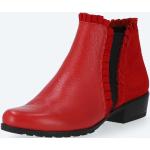 Rote Casual Caprice Blockabsatz Stiefeletten & Boots mit Tiermotiv mit Reißverschluss in Komfortweite aus Leder Größe 38 mit Absatzhöhe bis 3cm 