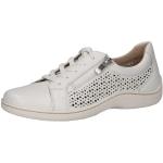 Reduzierte Weiße Caprice Low Sneaker mit Reißverschluss in Komfortweite aus Leder mit herausnehmbarem Fußbett für Damen Größe 37 