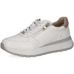 Reduzierte Weiße Caprice Low Sneaker mit Reißverschluss in Komfortweite aus Leder für Damen Größe 41 