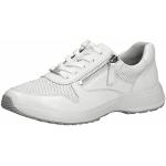 Reduzierte Weiße Caprice Low Sneaker durchsichtig in Komfortweite aus Leder mit herausnehmbarem Fußbett für Damen Größe 40 