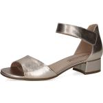 Silberne Casual Caprice Sandaletten mit Klettverschluss aus Leder Größe 36 für den für den Sommer 