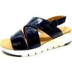 Reduzierte Blaue Caprice Runde Plateauabsatz Outdoor Schuhe mit Klettverschluss in Normalweite Rutschfest für Damen Größe 42 für den für den Sommer 