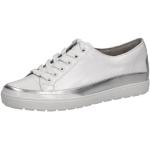 Silberne Lack-Optik Caprice Low Sneaker in Normalweite aus Leder für Damen Größe 40,5 