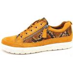 Gelbe Caprice Slip-on Sneaker mit Schnürsenkel aus Leder Größe 41,5 