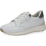 Reduzierte Weiße Caprice Low Sneaker mit Reißverschluss aus Leder für Damen Größe 42 
