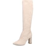 Reduzierte Beige Casual Caprice Spitze Blockabsatz High-Heel Stiefel in Normalweite aus Textil für Damen Größe 40,5 