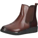 Reduzierte Braune Casual Caprice Runde Ankle Boots & Klassische Stiefeletten mit Reißverschluss in Normalweite aus Leder für Damen Größe 40 
