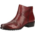 Reduzierte Rote Casual Caprice Runde Blockabsatz Ankle Boots & Klassische Stiefeletten mit Reißverschluss in Normalweite aus Leder für Damen Größe 37,5 