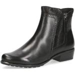 Reduzierte Schwarze Casual Caprice Runde Blockabsatz Ankle Boots & Klassische Stiefeletten mit Reißverschluss in Normalweite aus Leder für Damen Größe 40,5 