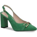 Grüne Spitze High Heels & Stiletto-Pumps mit Riemchen aus Veloursleder Größe 36 