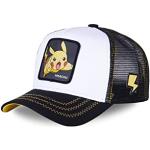 Schwarze Pokemon Pikachu Snapback-Caps mit Klettverschluss aus Mesh für Herren Einheitsgröße 