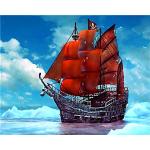 Piraten & Piratenschiff Malen nach Zahlen mit Boot-Motiv 