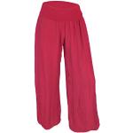 Rote Elegante Freizeithosen aus Seide für Damen Größe L Weite 40 für den für den Sommer 