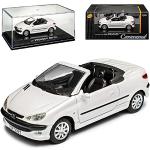 Weiße Cararama Peugeot 206 CC Spielzeug Cabrios aus Metall 