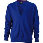 Royalblaue James & Nicholson V-Ausschnitt Herrencardigans aus Baumwolle maschinenwaschbar Größe 3 XL 