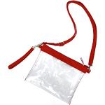 Rote Durchsichtige Taschen mit Reißverschluss für Damen 