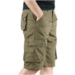Beige Unifarbene Cargo-Shorts mit Basketball-Motiv mit Reißverschluss aus Baumwolle für Herren Größe 5 XL für den für den Sommer 