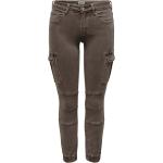 Reduzierte Braune Unifarbene ONLY Missouri Slim Fit Jeans mit Reißverschluss aus Denim für Damen Größe XS Große Größen 