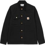 Schwarze Unifarbene Streetwear Carhartt Michigan Baumwolljacken mit Knopf aus Baumwolle für Herren Größe L 