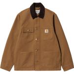 Braune Unifarbene Streetwear Carhartt Michigan Baumwolljacken mit Knopf aus Baumwolle für Herren Größe L 