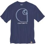 Reduzierte Blaue Kurzärmelige Carhartt T-Shirts aus Jersey für Damen Größe S 