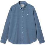 Carhartt - Geripptes Hemd - L/S Madison Fine Cord Shirt Sorrent / Wax für Herren - Größe L - Blau