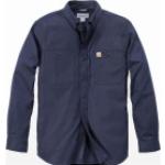 Marineblaue Gesteppte Langärmelige Carhartt Stehkragen Stehkragenhemden mit Reißverschluss für Herren Größe M 
