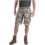 Khakifarbene Gesteppte Carhartt Camo Cargo-Shorts mit Klettverschluss aus Baumwolle für Herren für den für den Sommer 