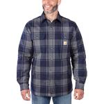 Marineblaue Gesteppte Carhartt Stehkragen Shirtjacken aus Flanell Größe XL 