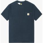Marineblaue Langärmelige Carhartt T-Shirts aus Leder für Damen 