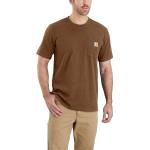 Reduzierte Anthrazitfarbene Kurzärmelige Carhartt Shirts mit Tasche aus Baumwolle für Herren Größe S 