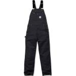 Schwarze Carhartt Arbeitslatzhosen mit Reißverschluss aus Baumwolle für Herren Länge 32 