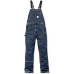 Hellblaue Carhartt Rugged Flex Jeans-Latzhosen mit Reißverschluss für Herren Weite 42, Länge 34 