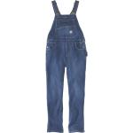 Reduzierte Blaue Jeansoveralls mit Reißverschluss aus Denim für Damen Größe S 