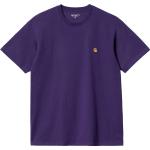 Violette Streetwear Carhartt Chase T-Shirts aus Denim für Herren Größe M für den für den Sommer 