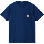 Marineblaue Streetwear Carhartt Shirts mit Tasche aus Denim für Herren Größe L für den für den Frühling 