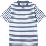 Blaue Gestreifte Streetwear Carhartt Shirts mit Tasche aus Denim für Herren Größe S für den für den Frühling 