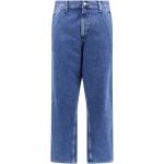 Blaue Bestickte Carhartt Work In Progress Jeans mit Stickerei mit Reißverschluss aus Baumwolle für Herren 