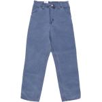 Blaue Streetwear Carhartt Work In Progress Straight Leg Jeans Faded aus Denim für Herren Weite 33, Länge 32 