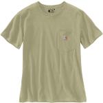 Reduzierte Olivgrüne Langärmelige Carhartt T-Shirts aus Baumwolle für Damen Größe L 