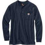 Marineblaue Langärmelige Henleykragen T-Shirts mit Knopf für Herren Größe XXL 